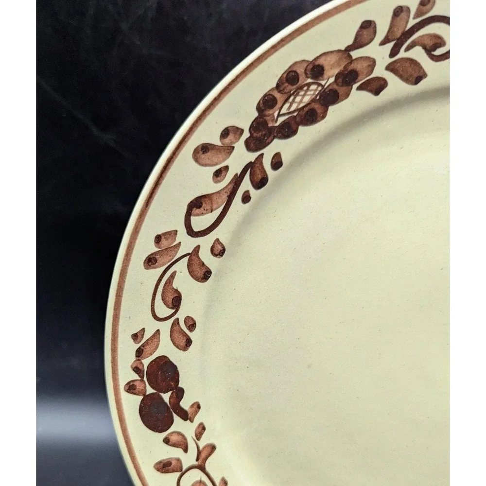 Set/4‎ Mid Century Stoob Pottery Austria Salad Dessert Plate Yellow 8.5